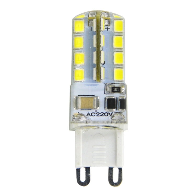 Two-pin clear SMD LED bulb with yellow LED chips and AC220V marking
