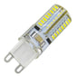 LED G9 bulb side view with 64 SMD 3014 LEDs, transparent housing, two pins
