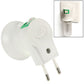 White E27 lamp socket adapter with inline power switch and two EU plug prongs