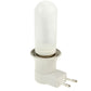 White E27 lamp socket adapter with translucent bulb cover and two EU plug prongs