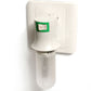 White EU plug power switch adapter with E27 lamp socket and green rocker switch