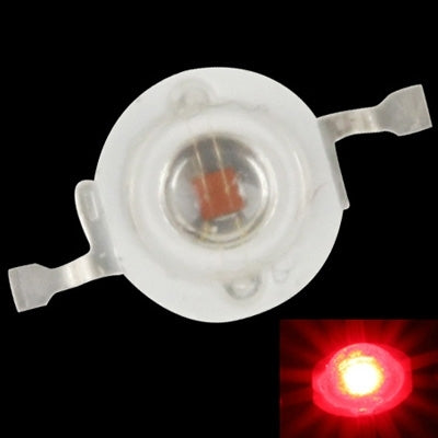 Round white LED light bulb for flashlight, two tabs and central red LED glow.