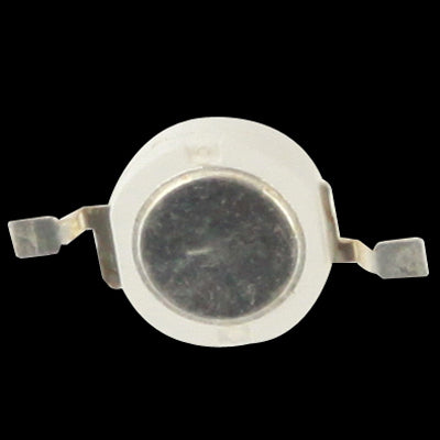 LED flashlight bulb with clear circular lens and metal reflector, two side tabs