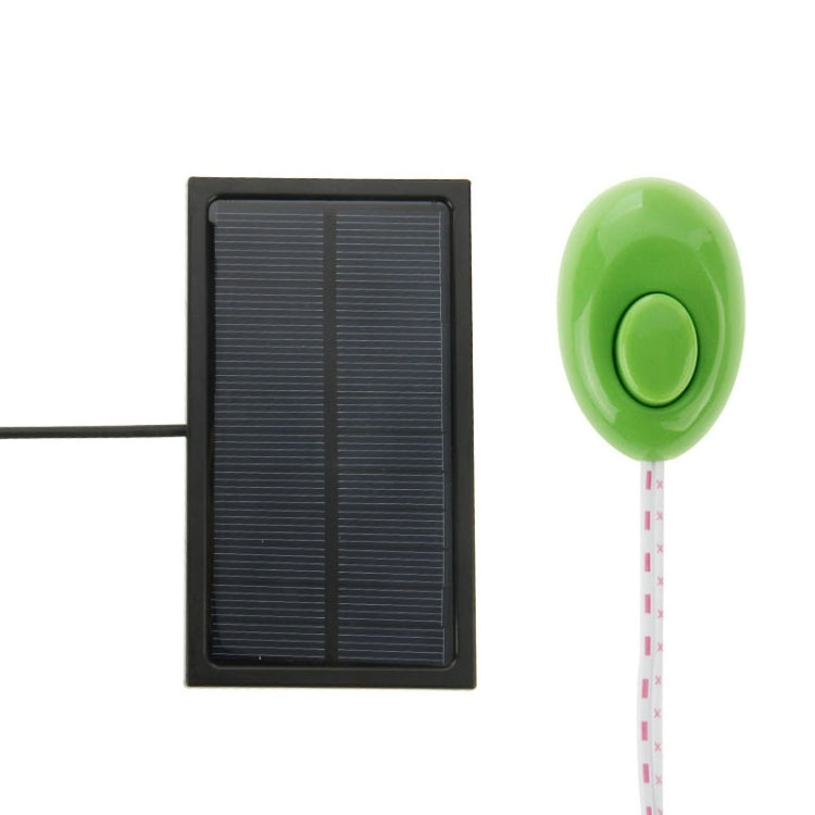 Solar-powered system with black solar panel and green power button module