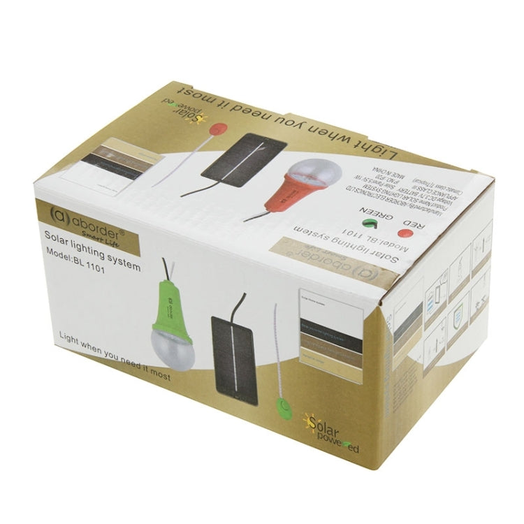 Solar-powered lighting system retail box for aborder Smart Lite
