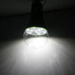 Solar-powered LED bulb glowing with clear dome