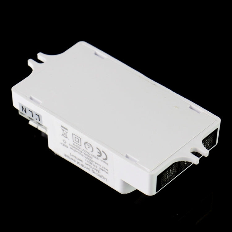 Automatic lighting control sensor back side with electrical markings and N terminal