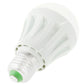White LED bulb socket end with screw threads and green base ring