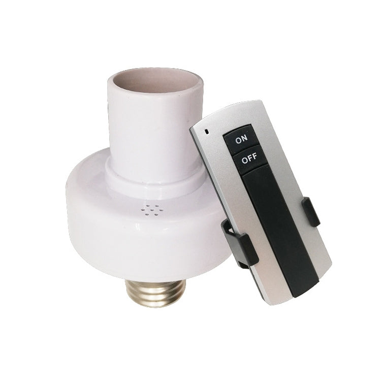 E27 wireless light socket adapter with ON/OFF remote, white body and brass base