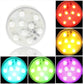 Round LED submersible light showing glowing multi-color LED dots