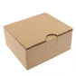 Brown cardboard shipping box with a side seam and folding lid