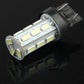 18-LED SMD 12V LED bulb with black base and multi-chip LED strip, angled view