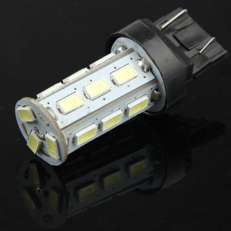 18-LED SMD 12V LED bulb with black base and multi-chip LED strip, angled view