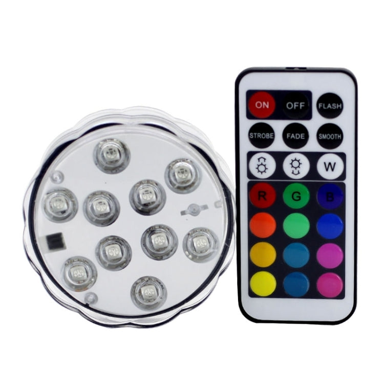 10-LED deck light and remote control with color buttons and on/off/flash modes