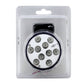 10-LED deck light in retail packaging with clear round housing and built-in LED array