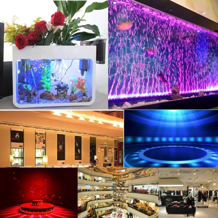 Colorful LED light for decorative illumination, shown lighting home or outdoor scenes