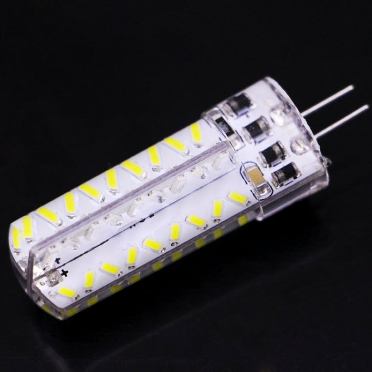 G4 LED light bulb, clear tube with rows of white SMD LEDs and two metal pins
