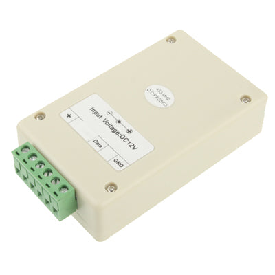 LED strip controller back panel with wiring terminal block and mounting holes, beige housing