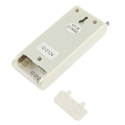 RF remote control for LED strips, white case with ID label and small connector port
