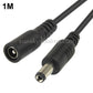 Black 1m DC barrel connector cable, female-to-male 5.5x2.1mm tips