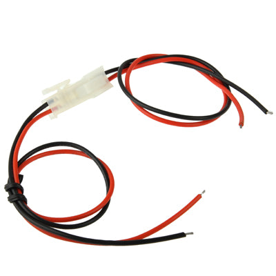 2-pin JST LED light strip connector cable with white plugs and bare wire ends