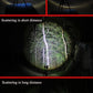 LED spotlight flashlight projecting bright beam onto ground, multi-angle pattern