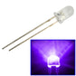 Water-clear 5mm LED lamp with two metal leads, purple light glow