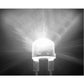 Water-clear 5mm LED lamp with two metal leads, bright white light glow