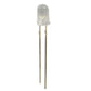 Water-clear 5mm LED lamp with two metal leads, transparent top