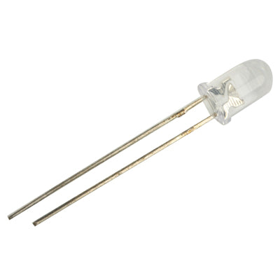 3mm clear LED lamp with two metal leads and transparent top