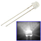 Straw-hat LED lamp with two metal leads; white light glow inset
