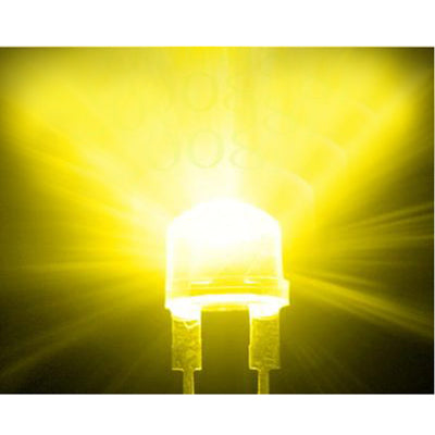 Straw-hat LED lamp close-up showing bright yellow light