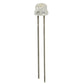 Straw-hat LED lamp with clear cap and two straight metal leads