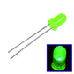 3mm green round LED lamp, clear housing with glowing green tip