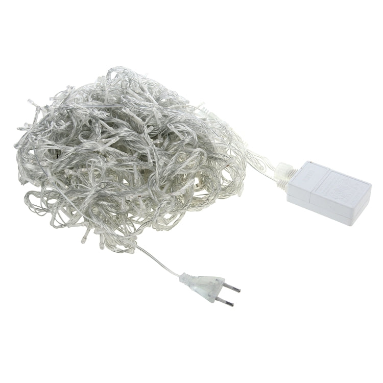 Clear silver LED string lights with EU plug and controller box