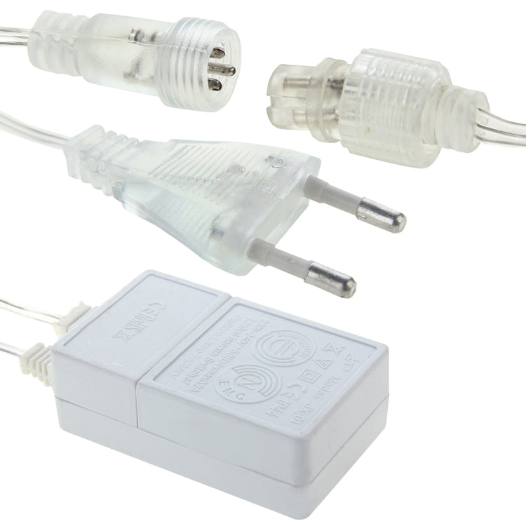 LED light string connectors with controller box and EU-style plug
