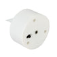 Bottom view of LED candle light showing charging contact and pin socket