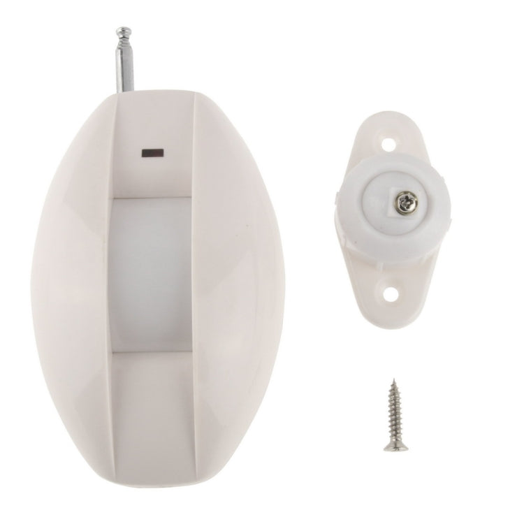 Dual passive PIR motion detector kit: white sensor housing, wall mount, and screw