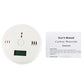 White carbon monoxide detector with test button, LED indicator, and LCD window