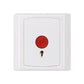 White square emergency panic button faceplate with red round push button