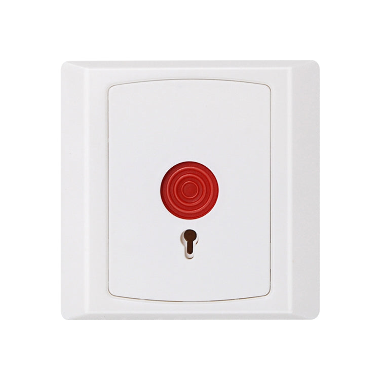 White square emergency panic button faceplate with red round push button