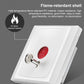 White emergency panic button with red push insert and key lock on faceplate