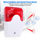 Mini wired red strobe siren alarm with glossy red strobe cover and white front panel