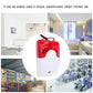 Mini wired red strobe siren alarm, red top and white body with attached wire leads