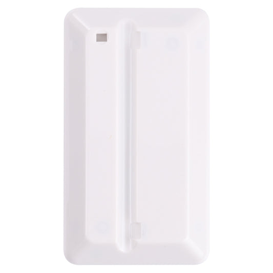 White wired PIR motion sensor side profile with mounting tabs