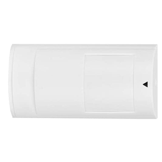 White wired motion detector front panel with rectangular sensor area