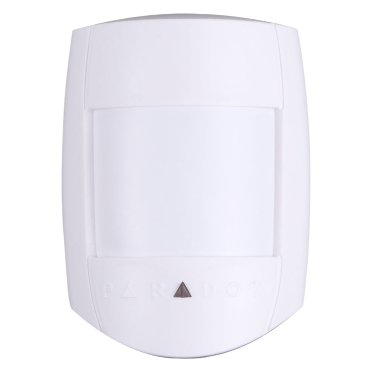 White PIR motion sensor with front window and triangular indicator