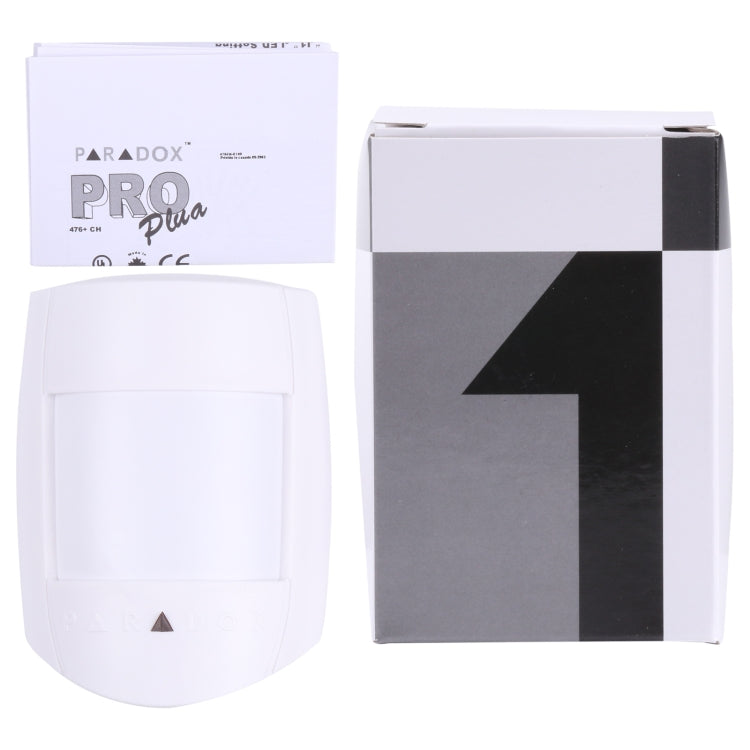 White PIR motion sensor with Paradox PRO package and box set