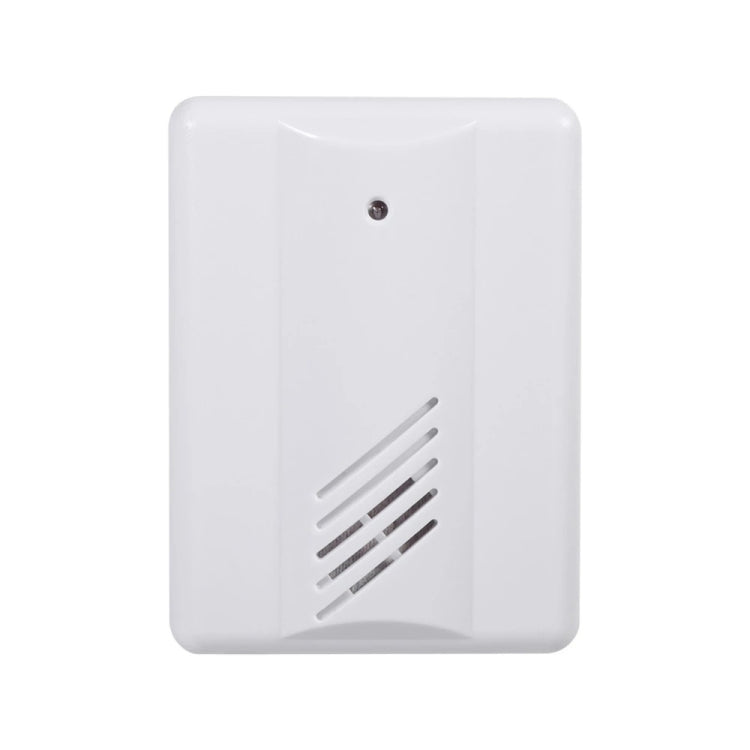 White wireless doorbell receiver with speaker grille and small status lens