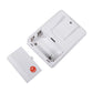 White wireless doorbell unit with open battery compartment and separate battery cover